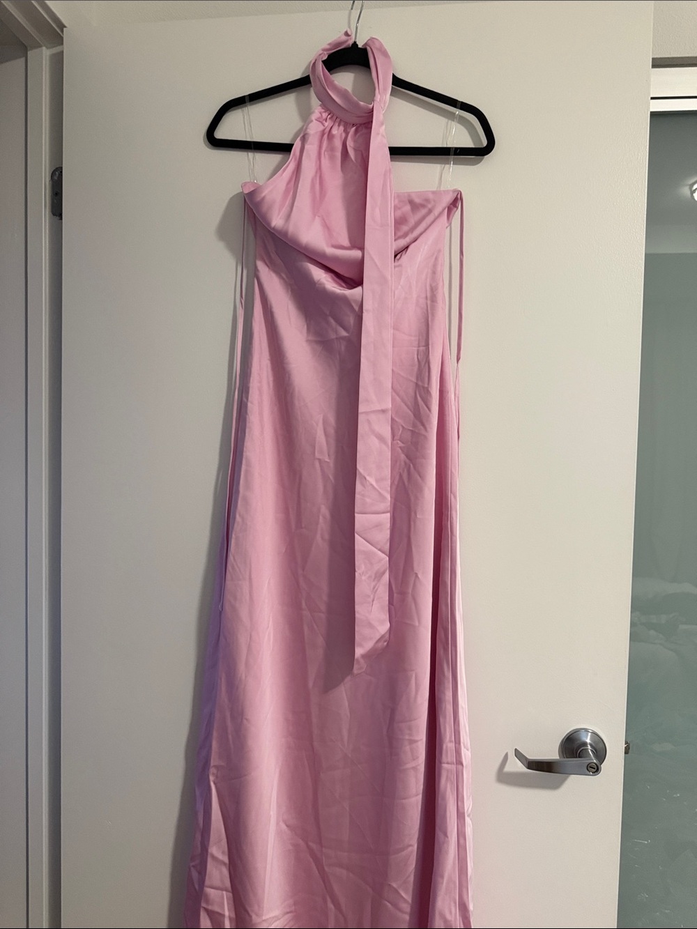 Peppermayo Keena Scarf Maxi Dress Pink Halter Maxi Dress with Neck Tie